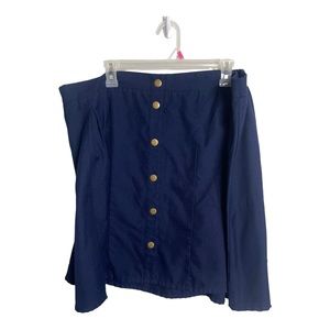 TORRID Women's 2X Skater Skirt Short Navy Blue Button Front Detail Pleated